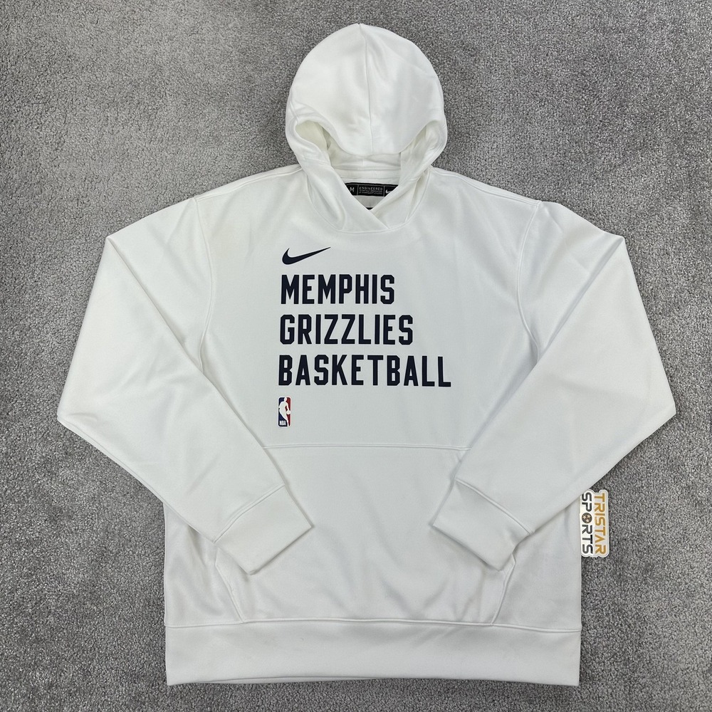 Memphis Grizzlies Hoodie Mens Medium White NBA Basketball Nike Dri Fit